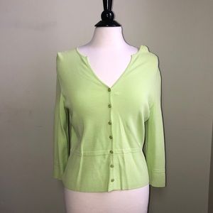 Talbots Lime Green Nylon Cardigan